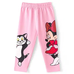 Babyhug Disney  Cotton Lycra Full Length Leggings with Minnie Mouse Graphics - Pink-picture-12