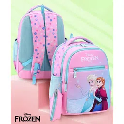 Babyhug Disney Frozen Sisters School Backpack with Pencil Pouch Pink - 16 Inches-picture-16
