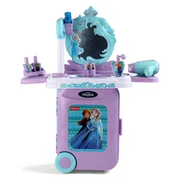 Babyhug Disney Frozen Theme Pretend Play Makeup Trolley Set with Briefcase and Accessories| Cosmetic Set 2 in 1 Vanity Table | Beauty Make Up Trolley Set with 22 pieces & 2 Sticker - Lilac-picture-21