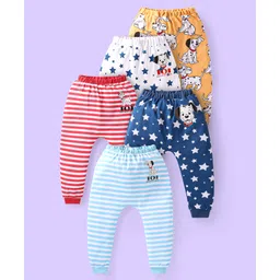 Babyhug Disney Interlock Knit Full Length Diaper Legging with 101 Dalmatians Graphics Pack of 5 - Blue Red & White-picture-21