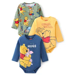 Babyhug Disney Interlock Knit Full Sleeves Onesies with Winnie The Pooh Graphic Pack of 3 - Multicolor-picture-22
