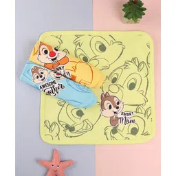 Babyhug Disney Interlock Knit Hand and Face Towels with Chip N Dale Graphics Pack of 3 L 30 x B 30 cm - Yellow & Light Blue-picture-19