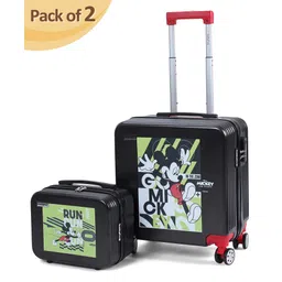 Babyhug Disney Mickey Kids Travel Luggage with Carry-On Luggage & Wheels Pack of 2 - 15 Inches| Shock Resistant| Telescopic Handle| Water Resistant| Easy Zipper Closure| Durable Wheels| Number Lock-picture-28