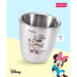 Babyhug Disney Minnie Mouse Insulated Stainless Steel Double Wall Tumbler| Easy to Clean & Maintain| Encourage Self Feeding| Laser Print| Dishwasher Safe Silver - 120 ml-picture-23