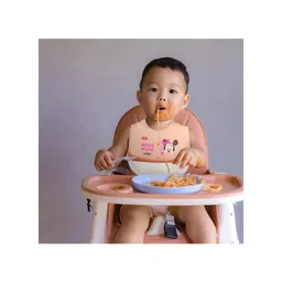 Babyhug Disney Minnie Mouse Silicone Bib - Peach image 4
