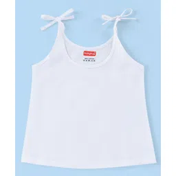 babyhug select Babyhug 100% Cotton Woven Sleeveless Shoulder Tie Knot Vest Pack of 5 - White image 2