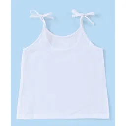 babyhug select Babyhug 100% Cotton Woven Sleeveless Shoulder Tie Knot Vest Pack of 5 - White image 3