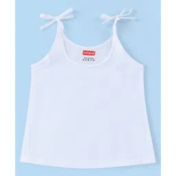 babyhug select Babyhug 100% Cotton Woven Sleeveless Shoulder Tie Knot Vest Pack of 5 - White image 4