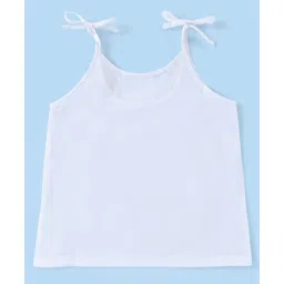 babyhug select Babyhug 100% Cotton Woven Sleeveless Shoulder Tie Knot Vest Pack of 5 - White image 5