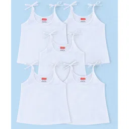 babyhug select Babyhug 100% Cotton Woven Sleeveless Shoulder Tie Knot Vest Pack of 5 - White-picture-18