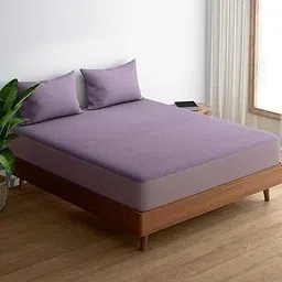 BABYLEE Waterproof Mattress Protector Double Bed 78x72 Ultra Soft Breathable & Fitted Bed Protector Terry Cover Double Bed (6.5x6 feet, Fits 10 Inches, Lavender)-picture-27