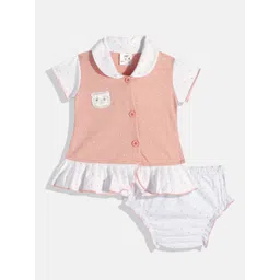 BABYMAX Infant Girls Polka Dot Printed Ruffled Pure Cotton Drop-Waist Dress With Bloomers-picture-52