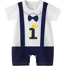 Babymoon 1st Rank First Birthday Romper Outfit | Baby Photoshoot Props Costumes | Blue-picture-27