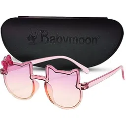 BabyMoon Baby Boys Girls Cat Style Unisex Kids Sunglasses with Case | Baby Return Gift Set | Pink-Purple-picture-12