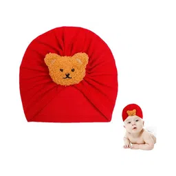 Babymoon Bear Detailed Turban Knot Cap - Red-picture-14