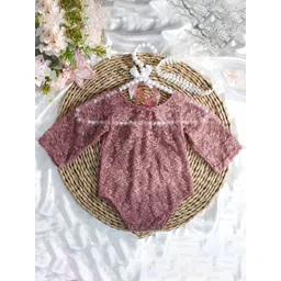 Babymoon Infant Girls Pack Of 2 Lace Bow Romper & Hairband Baby Photoshoot Props-picture-24