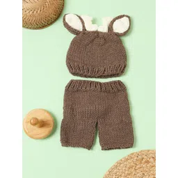 Babymoon Infant Kids Brown Solid Short with Caps-picture-10