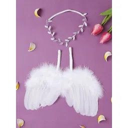 Babymoon Kids White Pack of 2 Feather Wings & Leaf Tiara-picture-27