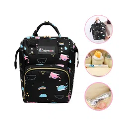 Babymoon Multifunction Backpack Style Maternity Elephant Print Diaper Bag - Black-picture-16