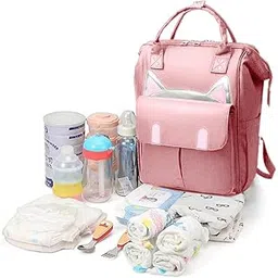 BabyMoon Mother Diaper Bag Lightweight Multifunctional Travel Unisex Diaper Backpack | Pink Kitty-picture-31