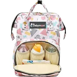 BabyMoon Mother Diaper Bag Lightweight Multifunctional Travel Unisex Diaper Backpack - Peach-picture-29