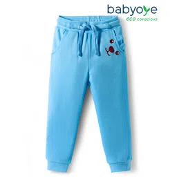 Babyoye 100% Cotton Interlock Knit Full Length Lounge Pant With Bear Print - Light Blue-picture-38