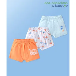 Babyoye 100% Cotton Knit With Anti Bacterial Finish Boxer With Palm Tree Print Pack of 3 - Multicolor-picture-18