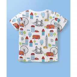 Babyoye 100% Cotton Knit With Eco Jiva Finish Half Sleeves Front Open Jhablas Animal Print Pack of 2 - Red & White image 3