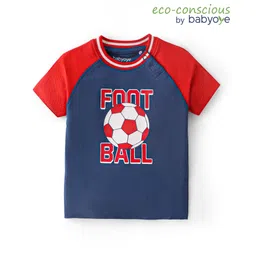 Babyoye  100% Cotton Knit With Eco Jiva Finish  Half Sleeves T-Shirt with Football Print - Multicolour-picture-28