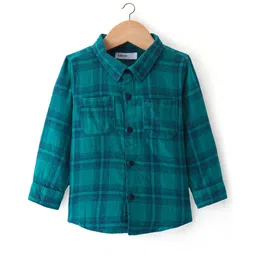 Babyoye 100% Cotton Woven  Checkered Full Sleeves Shirt with T-Shirt - Multicolor image 5