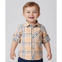 Babyoye 100% Cotton Woven Full Sleeves Checkered Party Shirt - Pink-picture-19