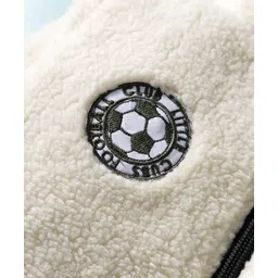 Babyoye 100% Woven Full Sleeves Hooded Winter Jacket With Cut & Sew Design - Cream image 5