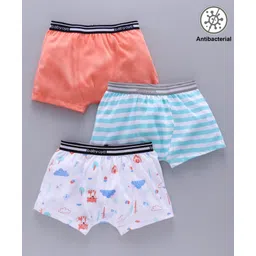 Babyoye Antibacterial Cotton Multi Printed Trunks Pack of 3 - Multicolor-picture-20