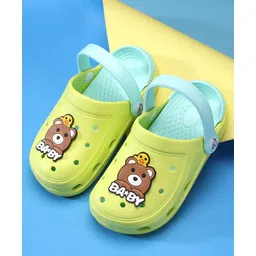 Babyoye Casual Back Strap Clogs with Bear Applique - Yellow-picture-20