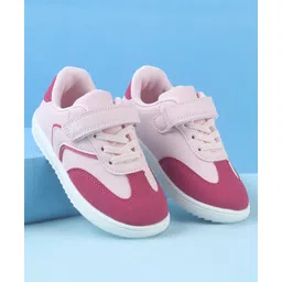 Babyoye Casual Shoes with Velcro Closure & Lace Detailing - Fuchsia-picture-19