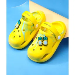 Babyoye Clogs with Back Strap & Fruit Applique - Yellow-picture-23