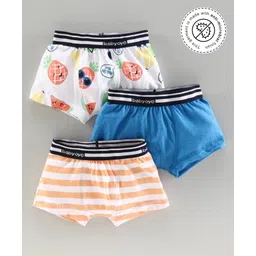 Babyoye Cotton Briefs Fruit Pack of 3 - White Blue Peach-picture-14