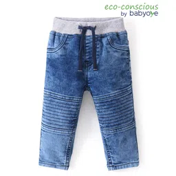 Babyoye Cotton Elastane Full Length Solid Dyed Jeans- Blue-picture-17