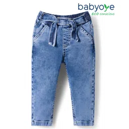 Babyoye Cotton Elastane Woven Full Length Solid Dyed Denim Jeans - Blue-picture-24