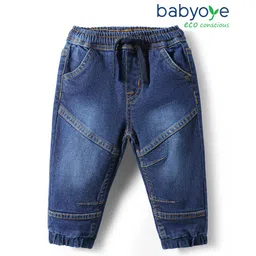 Babyoye Cotton Woven Full Length Cut & Sew Jeans - Blue-picture-34