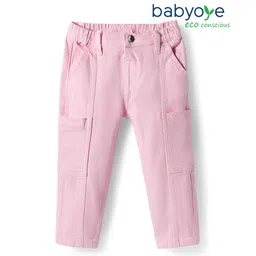 Babyoye Cotton Woven Full Length Over Dyed Jeans With Pockets - Pink-picture-32