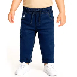 Babyoye Cotton Woven Full Length Solid Coloured Jeans - Navy Blue-picture-33