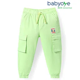 Babyoye Cotton Woven Full Length Solid Dyed Trouser - Light Green-picture-38