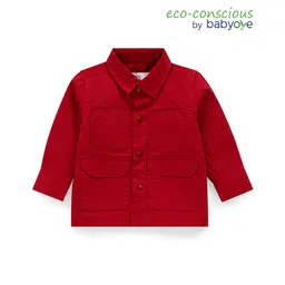 Babyoye Cotton Woven Full Sleeves Solid Colour Shirt - Maroon-picture-32
