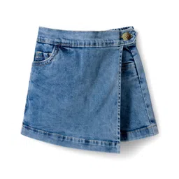 Babyoye Denim Solid Color Skort - Blue-picture-19
