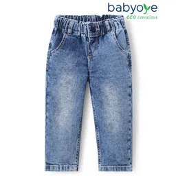 Babyoye Denim Woven Full Length Solid Color Jeans - Blue-picture-25