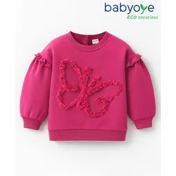 Babyoye Eco Conscious 100% Cotton Full Sleeves Sweat Shirts with Butterfly Applique-  Cherries-picture-35