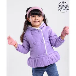 Babyoye Full Sleeves Hooded Jacket Solid- Purple-picture-11