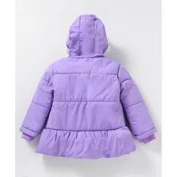 Babyoye Full Sleeves Hooded Jacket Solid- Purple image 3