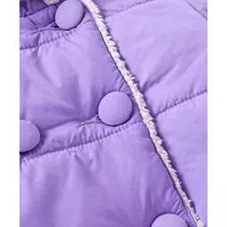 Babyoye Full Sleeves Hooded Jacket Solid- Purple image 4
